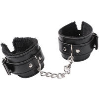 Menottes de Contrainte Bondage en Cuir PU et Peluche, Jouets Érotiques Adultes pour Jeux BDSM Fetish