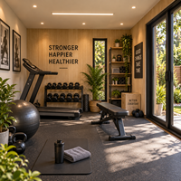 Salle de sport de jardin préfabriquée moderne pour les maisons du Royaume-Uni, studio de fitness isolé pour l'extérieur avec aménagement personnalisé et installation facile