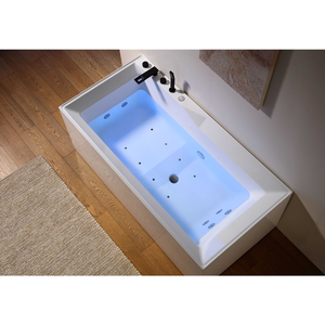 <span class=keywords><strong>Baignoire</strong></span> rectangulaire de luxe en acrylique de 71 pouces, design original Affianre, style européen, 6 jets, chauffée, avec massage à air et bain à remous pour immersion relaxante - Product Image 2