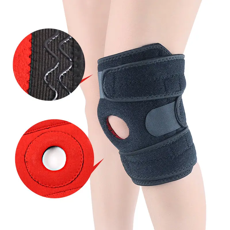 Pelindung lutut olahraga luar ruangan, bantalan pelindung lutut sabuk lutut pasokan pabrik dapat disesuaikan