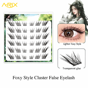 A-RIX Pestañas DIY Estilo Foxy, Hechas a Mano, Curva C/D, Bandejas de Plástico para Pestañas, Pestañas Segmentadas Efecto Ojo de Zorro, Pestañas Wispy - Product Image 1