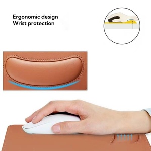 Custom Logo <b>Small</b> Size Non Slip PU Leather 15W Wireless Charging Ergonomic Mouse Pad with Wrist Rest <b>Cushion</b> for Laptop Office - Product Image 2