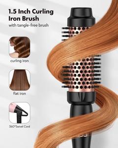 Multi Portable Electric Hot Combs Curling Iron with Ceramic Handle Ionic Technology Volumizing <b>Round</b> <b>Brush</b> for Household Use - Product Image 4
