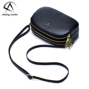 Andong Zipper Shoulder Sling <b>Bags</b> for Women Cowhide Leather <b>Crossbody</b> <b>Mini</b> <b>Bag</b> Small Phone Pocket - Product Image 2