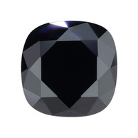 Moissanite noire de laboratoire, taille coussin, forme oreiller carrée, pierre précieuse en vrac, pierre centrale pour bagues, certifiée CAL, tailles 3x3mm-9x9mm