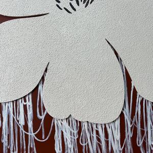 Blanc fleur toile mur Art moderne abstrait 3D <span class=keywords><strong>peinture</strong></span> Quartz sable Texture <span class=keywords><strong>peinture</strong></span> murale pour <span class=keywords><strong>salon</strong></span> chambre mur décor - Product Image 3