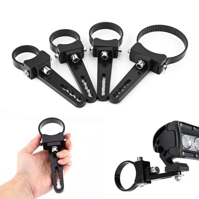 TRUXLID SM01 12V Universal Fit Car Off-Road LED Work Light Bar Mount Brackets with Stainless Steel Round Clamps