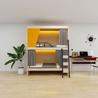 Lit superposé à profil bas pour enfants et tout-petits avec barrière de sécurité, cadre en bois, lit superposé gain de place pour petites pièces