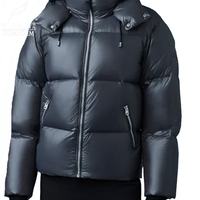 YuFan Nouvelle Veste d'Hiver à Capuche en Polyester Noir Réversible avec Doublure en Duvet Personnalisée OEM ODM