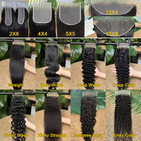 Fermeture frontale en dentelle et closure en dentelle HD transparente suisse, Cheveux humains indiens bruts 12A de qualité supérieure, 13x6 13x4 4x4 5x5 6x6, à prix abordable