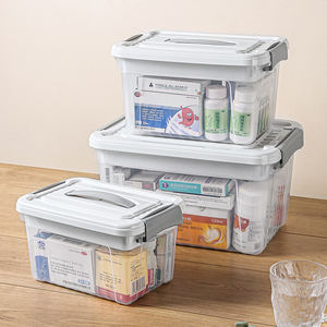 Caja de almacenamiento de Medicina de plástico multifuncional de gran capacidad, organizador de almacenamiento de medicina de emergencia con asa - Product Image 6