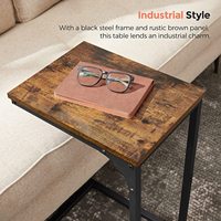 Petite Table d'angle rustique et marron en métal, en forme de C, Table d'appoint, canapé, usage industriel, nouveauté
