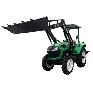 New Emark Certification Agricultural Multifunctional Compact 4x4 50hp Wheel Tractor With Front End Loader and Backhoe For Sale