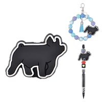 Vente en gros en vrac perles de jésus focales en silicone PVC imprimé stylo Topper breloques pour le bricolage stylo fabrication
