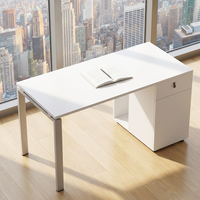 Poste de travail individuel modulaire moderne personnalisable en U avec bureau en MDF et meuble de rangement pour employé de bureau