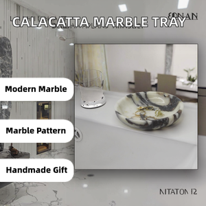 Telazzo - Tazón Pequeño Decorativo de Mármol Natural Calacatta Viola de 5.5 Pulgadas, Hecho a Mano, Personalizado, para Bodas, Ramadán, Bandeja de Comedor Moderna - Product Image 2
