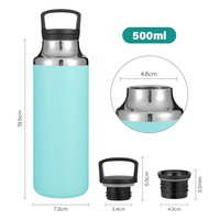 Bouteille d'eau isolée en acier inoxydable pour le sport personnalisée de 500ml Couvercle de gobelet thermique sous vide à performance froide de 500ml Performance à chaud
