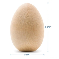 Huevos de Pascua de madera con soporte liso sin pintar de 2,5 pulgadas, huevos de pollo falsos de madera para pintar huevos de madera pequeños de calidad para manualidades