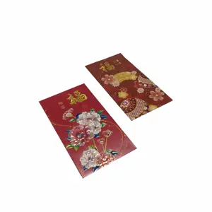 사용자 정의 빨간 패킷 새해 중국 전통 빨간 포켓 인사말 행운의 돈 지갑 선물 봉투