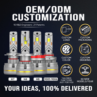 Lampu Depan LED Grosir Kustom G19W 200W 48000LM H4 H7 H8 9005 9006 6000K Sistem Pendingin Tabung Tembaga untuk Sedan Truk