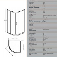 Vente directe usine : Cabine de douche quadrant en aluminium avec porte coulissante en verre trempé, pour usage hôtelier, avec cadre