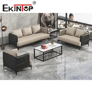 Ekintop High Quality Office Furniture Sectional Sofa Set Leather Furniture Sectional Reception Office Sofa Set Furniture Sofas