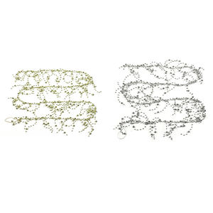 手作りビーズガーランズゴールド繊細なプラスチックビーズガーランズバレットヘッドバンドウェディングブライダルアクセサリー - Product Image 5