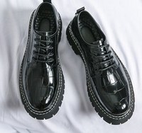 Chaussures habillées pour hommes à lacets, rehaussantes, à plateforme, motif croco, à semelle épaisse, décontractées pour le bureau