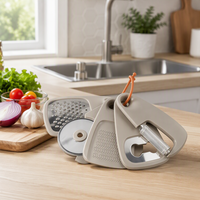 Ensemble de 5 ustensiles de cuisine multifonctionnels en acier inoxydable 430, râpe à fromage, ouvre-bouteille, éplucheur, coupe-pizza, petits outils de cuisine