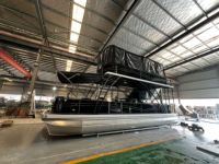 Bateau de fête en aluminium à double pont, idéal pour la location, les loisirs aquatiques en famille, yacht de luxe avec toboggan
