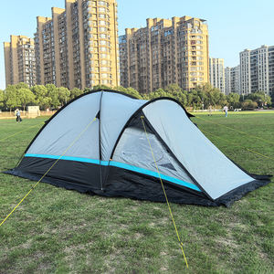 Extérieur Imperméable <span class=keywords><strong>1</strong></span> Chambre <span class=keywords><strong>1</strong></span> Salon Dôme Tente Familiale Double Couche Fibre De Verre Poteau Camping 2 Personnes Tente De Plage Avec Jupe - Product Image 4