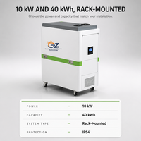 Système de stockage d'énergie industriel tout-en-un monté en rack, onduleur-batterie 10KW 40KWh LiFePO4 hybride hors réseau IP54 CAN RS485