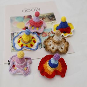 Chapeau de princesse coloré et élégant, petit accessoire de tête en laine tissée au crochet, pince à cheveux, accessoire de tête fait main, produit fini - Product Image 1