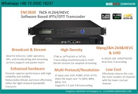 Transcodificador H.264 de 76 Canales SD, Resolución 4K, MPEG2 a H.265, Headend IPTV