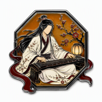 Broche personnalisée en émail souple de style chinois ancien, motif déesse de la Lune Hanfu, pour revers de veste, souvenir de culture orientale, cadeau, vente en gros