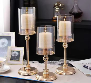 Glass and Metal Candle Stand Home <b>Decor</b> Other Candleholders Lanterns & <b>Jars</b> for Party Festival Wedding <b>Decoration</b> - Product Image 5