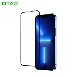 OTAO Import Glue Toughened Film For Mobile Phone Screen Protectors Installation Kit Curved Tempered Glass For Iphone 14 13 12