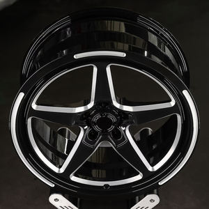 Rueda Monobloque Forjada para Auto de Carreras, 17 <span class=keywords><strong>18</strong></span> 19 20 21 22, Color Negro Darkhorse, Cinco Radios, Drag Pack, para <span class=keywords><strong>Ford</strong></span> <span class=keywords><strong>Mustang</strong></span> <span class=keywords><strong>GT</strong></span> - Product Image 2