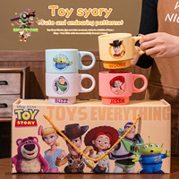 Tasse en céramique Disney avec poignée, ensemble de tasses à café écologiques pour couple, pour les fêtes, pour la maison, tasse à café, thé et lait avec boîte cadeau