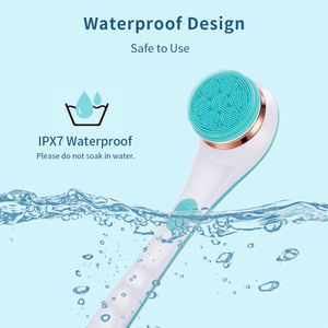 Pemijat pembersih Shower silikon elektrik 4 kepala sikat USB, pemijat pembersih Shower berputar dapat diisi ulang dengan 2 kecepatan pegangan panjang - Product Image 3