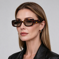 Nouvelles Lunettes de Soleil Tendance 2026 à Monture Carrée Fine, Protection UV400, Style Influenceur, Monture de Lunettes de Vue Mode pour Hommes et Femmes
