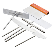 Crêpière en acier inoxydable épandeur de pâte et spatule Kit d'épandeur de pâte à crêpe en acier inoxydable outil en métal