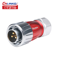 Cnlinko 3 fils coque métallique montage sur panneau connecteur de câble multi-conducteurs étanche IP68 prise prise broches connecteurs de prise