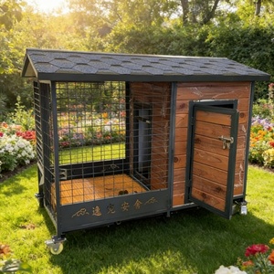 Mangeoire Rotative pour Animaux de Compagnie, Maison Pliable, Conception Étanche, Toit <span class=keywords><strong>en</strong></span> Bois et Acier Inoxydable, Facile à Nettoyer, Style Moderne, Petite Taille - Product Image 2