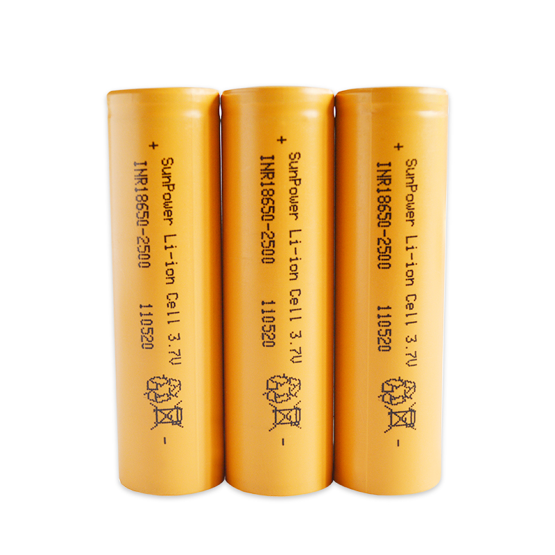 2500mAh 25A SUNPOWER 18650 Lithium Rechargeable Battery for Home