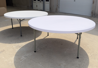 Table pliante ronde en HDPE, table à manger en plastique pour événements extérieurs, mariages, fêtes, banquets, mobilier commercial