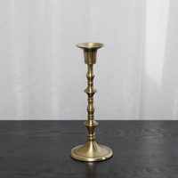 Porte-bougie vintage conique, support à bougie rétro antique doré pour centre de table de mariage, dîner, banquet, décoration de fête