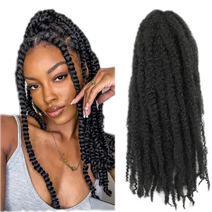 Grosir Biaya Pengiriman Rendah Jual Panas Sintetis Jumbo Faux Locs Crochet Rambut Keriting Marley Twist Mengepang Rambut