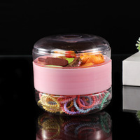 Boîte alimentaire et à bonbons transparente double couche en PET/PP de 250 ml, ronde, pour le rangement de petites gommes et l'affichage de chewing-gums