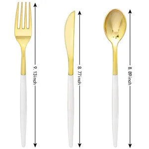 مجموعة أدوات مائدة أنيقة للبيع بالجملة أدوات مائدة بلاستيكية أدوات مائدة للزفاف